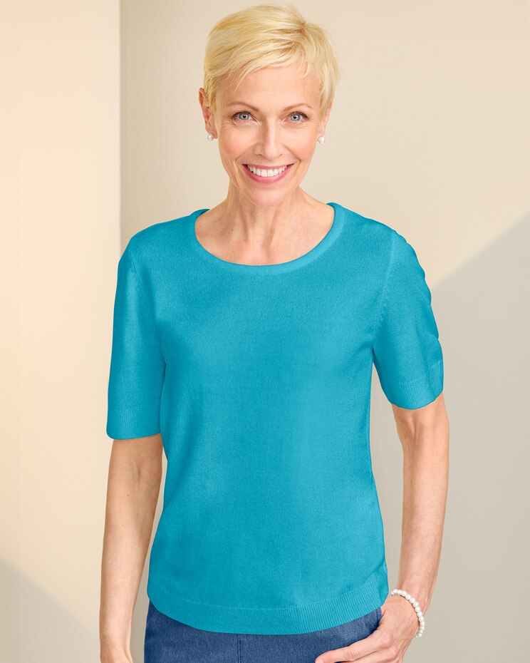 Soft Spun™ Short-Sleeve Jewel Sweater image number 1
