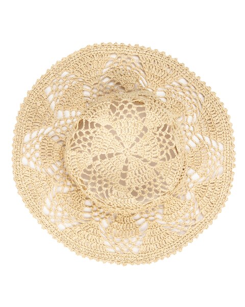 One Of A Kind- Open Weave Crochet Paper Floppy Hat