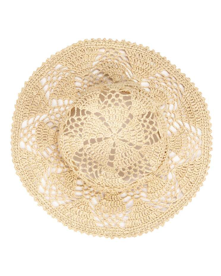 One Of A Kind- Open Weave Crochet Paper Floppy Hat image number 2