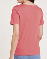 V-Neck Embroidered Knit Top thumbnail number 2