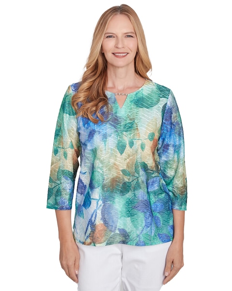 Alfred Dunner® Classics Watercolor Leaves Knit Top