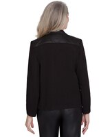 Alfred Dunner® Rue Rivoli Faux Leather Jacket With Knit Sleeves thumbnail number 2