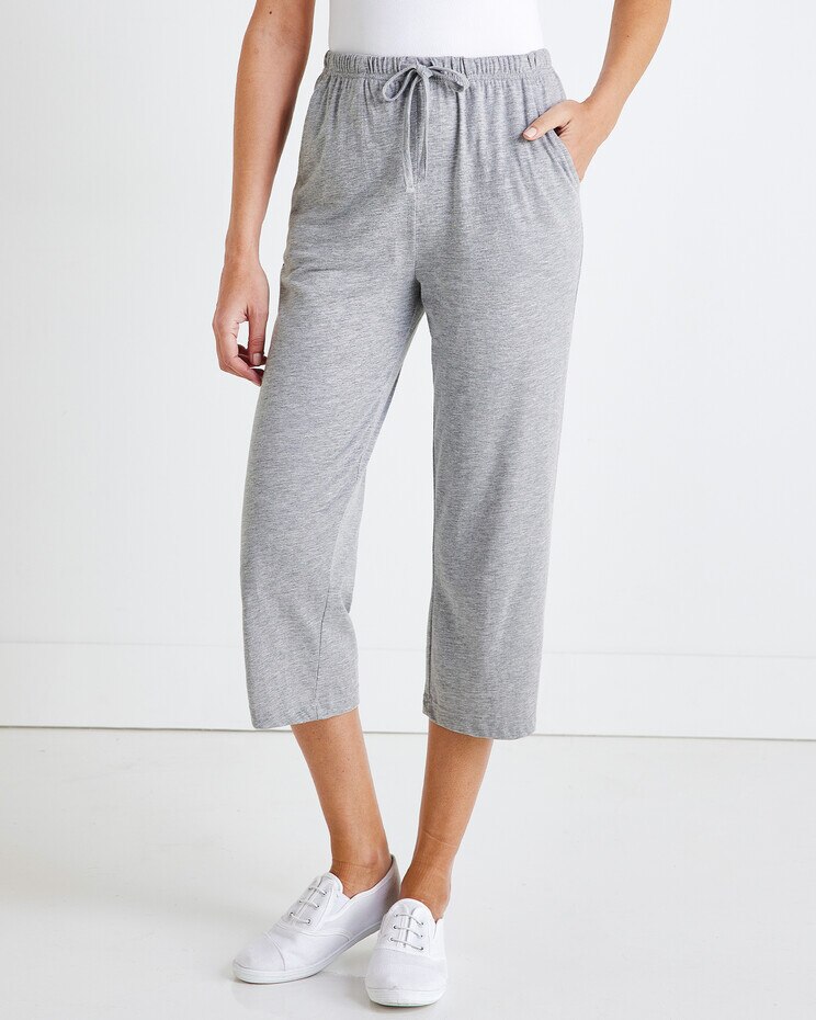 Haband Jersey-Knit Capris with Drawstring Waist | Blair