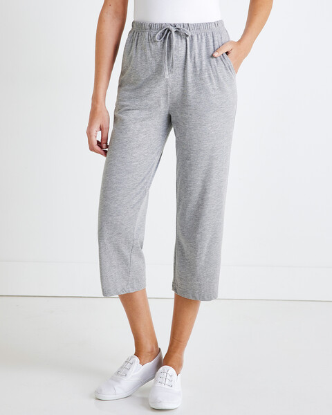 Haband Jersey-Knit Capris with Drawstring Waist