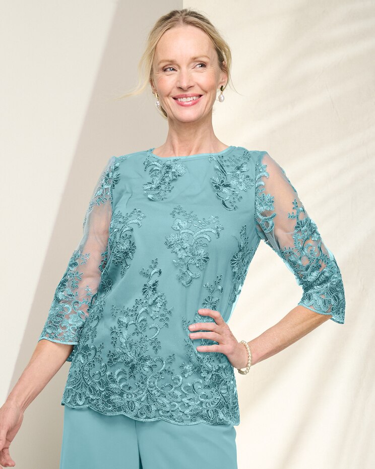 Alex Evenings Embroidered Lace Tunic image number 1
