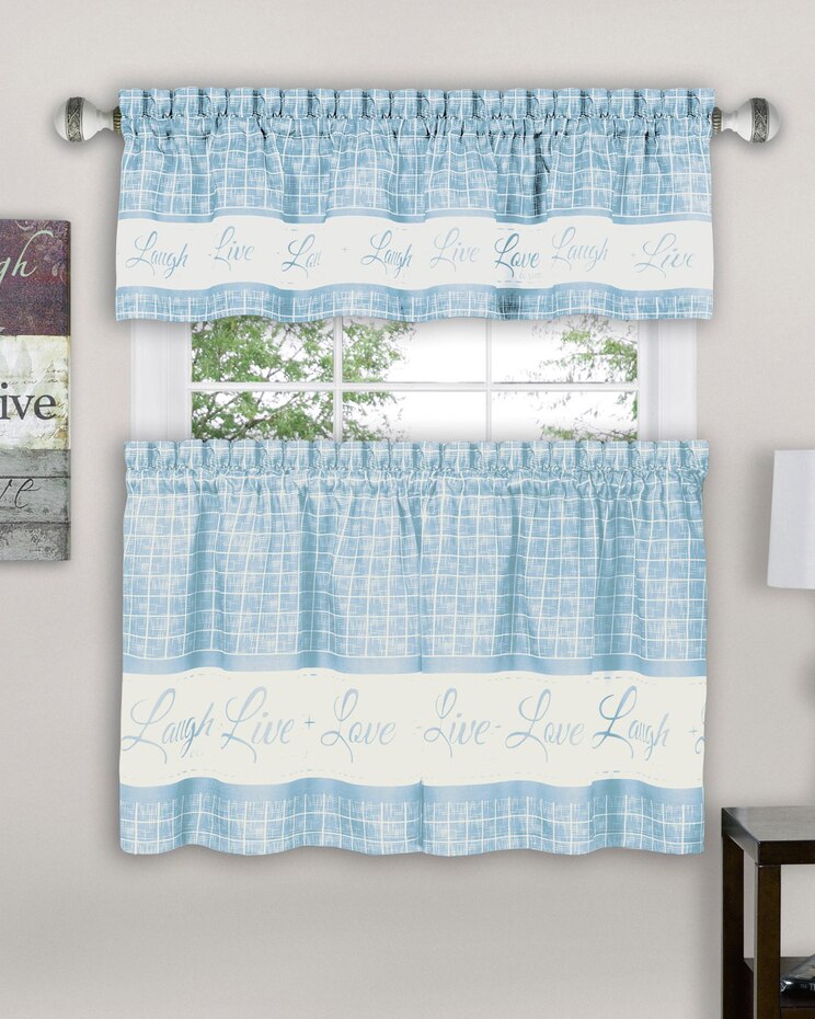 Live, Love, Laugh Window Curtain Tier Pair and Valance Set image number 1
