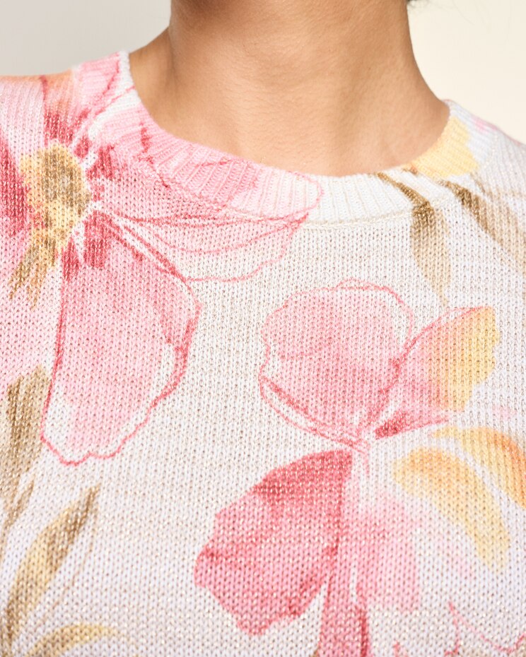 Shimmer Floral Sweater by Alfred Dunner image number 2