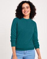 Long-Sleeve Cashmere-Like Crewneck Sweater thumbnail number 1