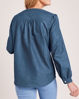Lightweight Denim Popover Top thumbnail number 2