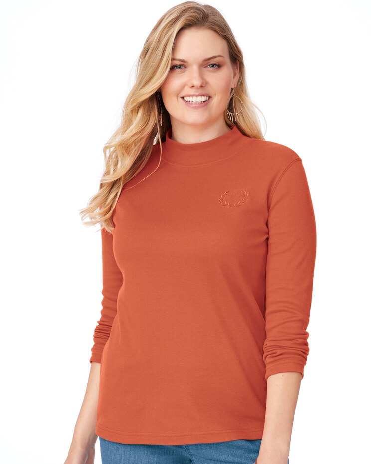 Essential Knit Long Sleeve Mock Top image number 1