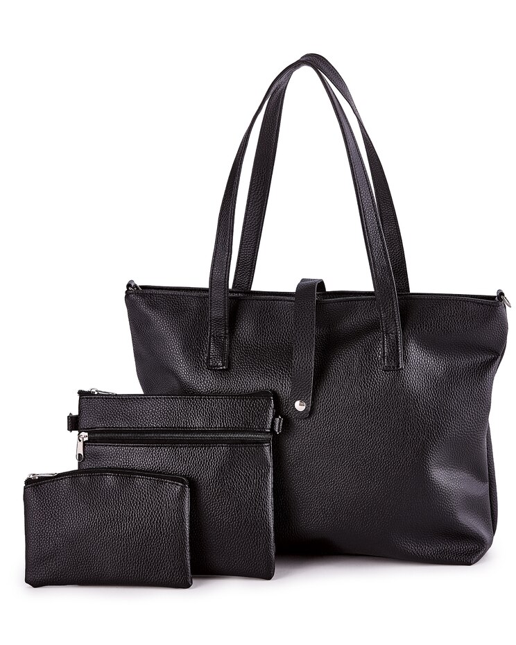 Haband Women’s Faux Leather Bag Set: Tote, Crossbody Bag & Coin Purse image number 1