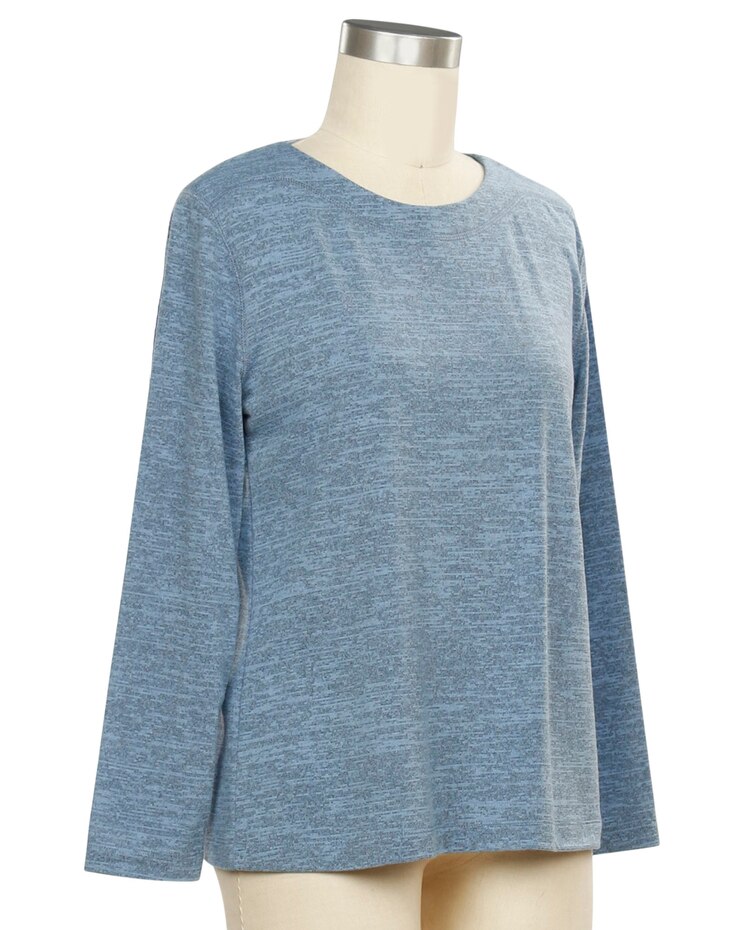 Southern Lady Long Sleeve Amber Solid Novelty Top image number 1