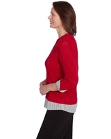 Alfred Dunner® Runway Ready Woven Chevron Top with Stripe Contrast thumbnail number 4