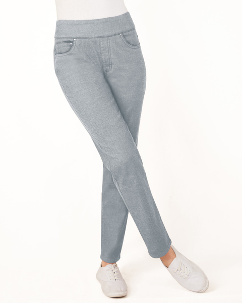 DenimEase Flat-Waist Pull-On Jeans