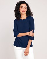 Essential Knit Three-Quarter Sleeve Tee thumbnail number 1