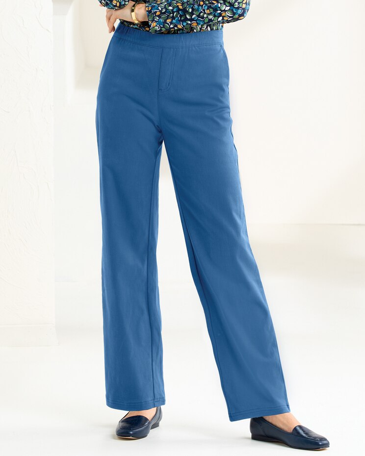 Tencel/Cotton ComfortFlex Straight-Leg Pants image number 1