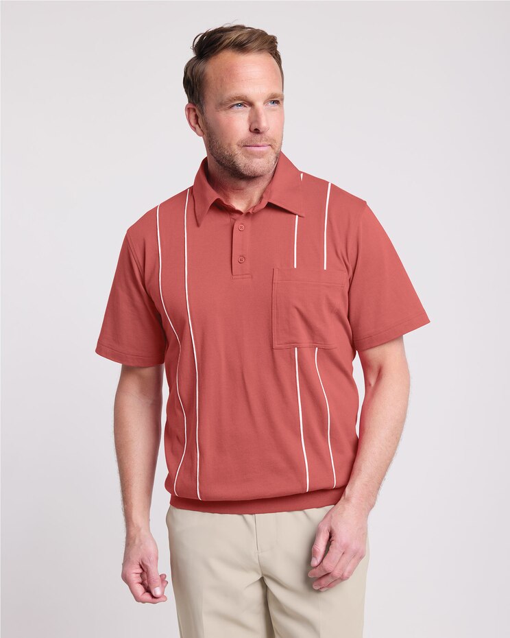 John Blair Piped Banded-Bottom Polo image number 1