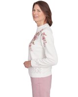 Alfred Dunner® Telluride Floral Embroidered White Chenille Sweater thumbnail number 4