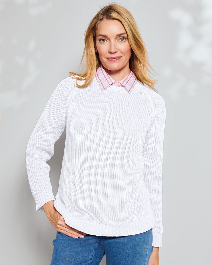 Bayside Cotton Shaker-Stitch Pullover image number 1