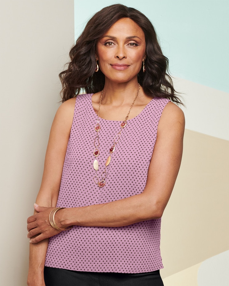 Chiffon Dot Print Tank Top image number 1