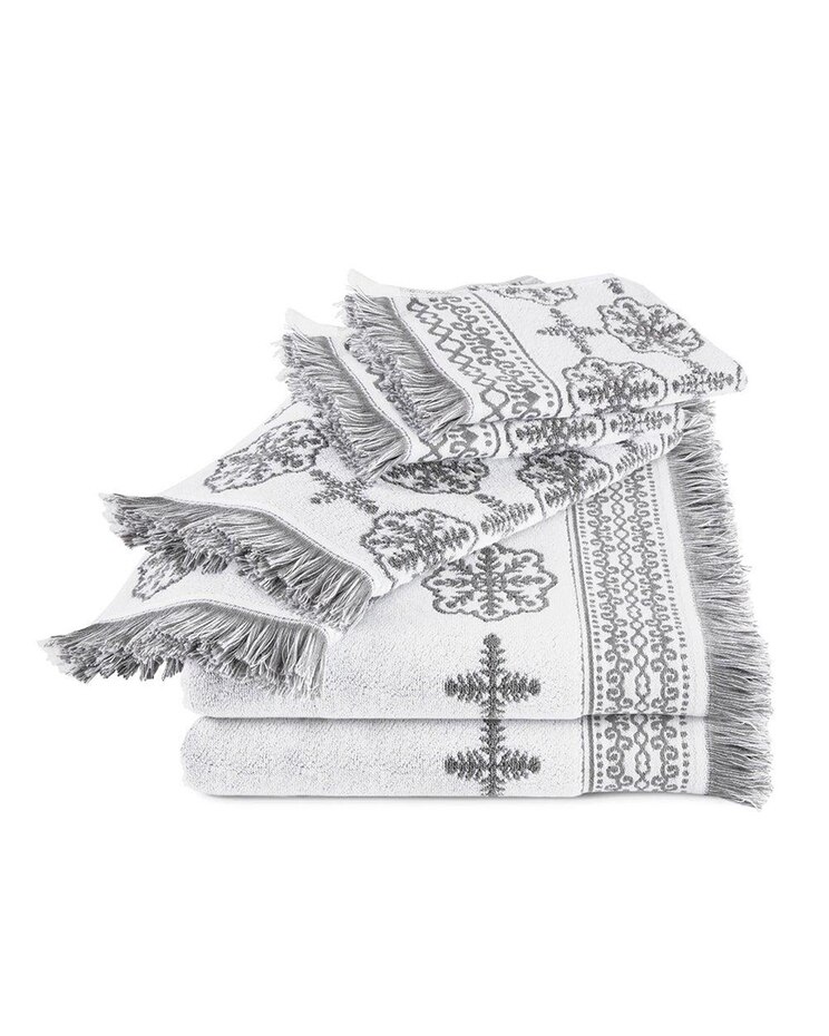 Jacquard 6pc Bath Towel Set Snowflake image number 1