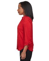 Alfred Dunner® Park Place Stretch Knit Suede Button Up Top thumbnail number 4