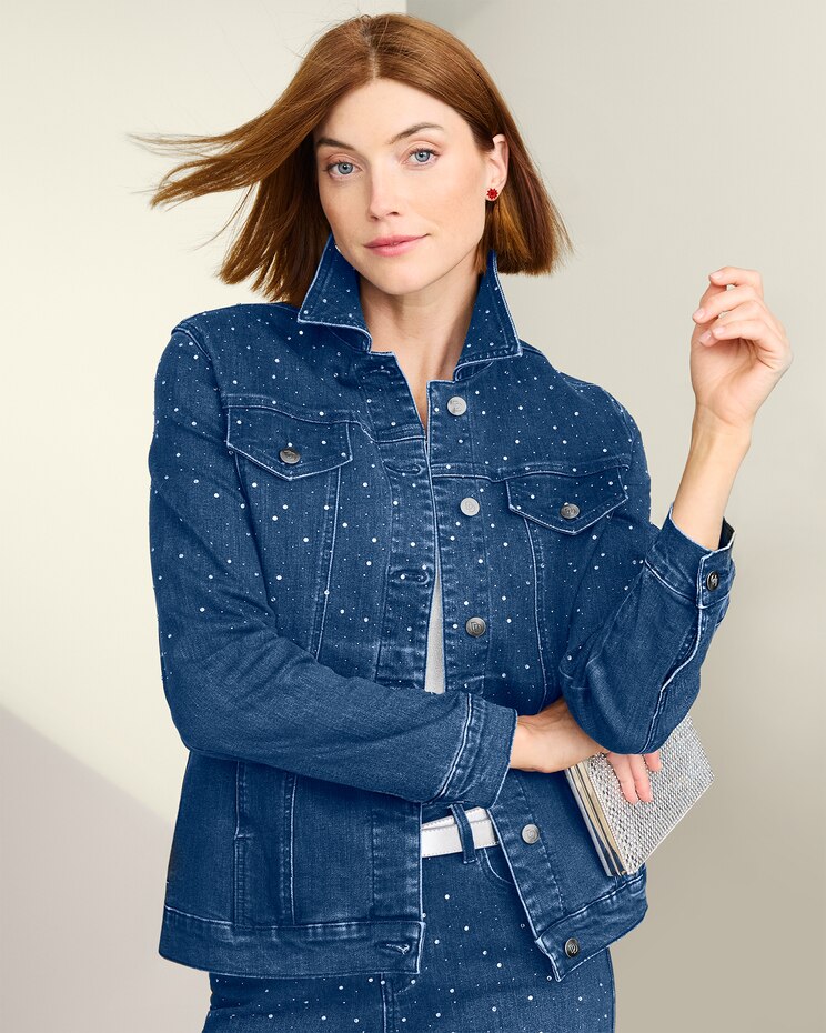 Slimtacular® Dream Jean Jacket with Sparkle image number 1