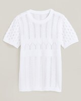 Short Sleeve Pointelle Sweater thumbnail number 1
