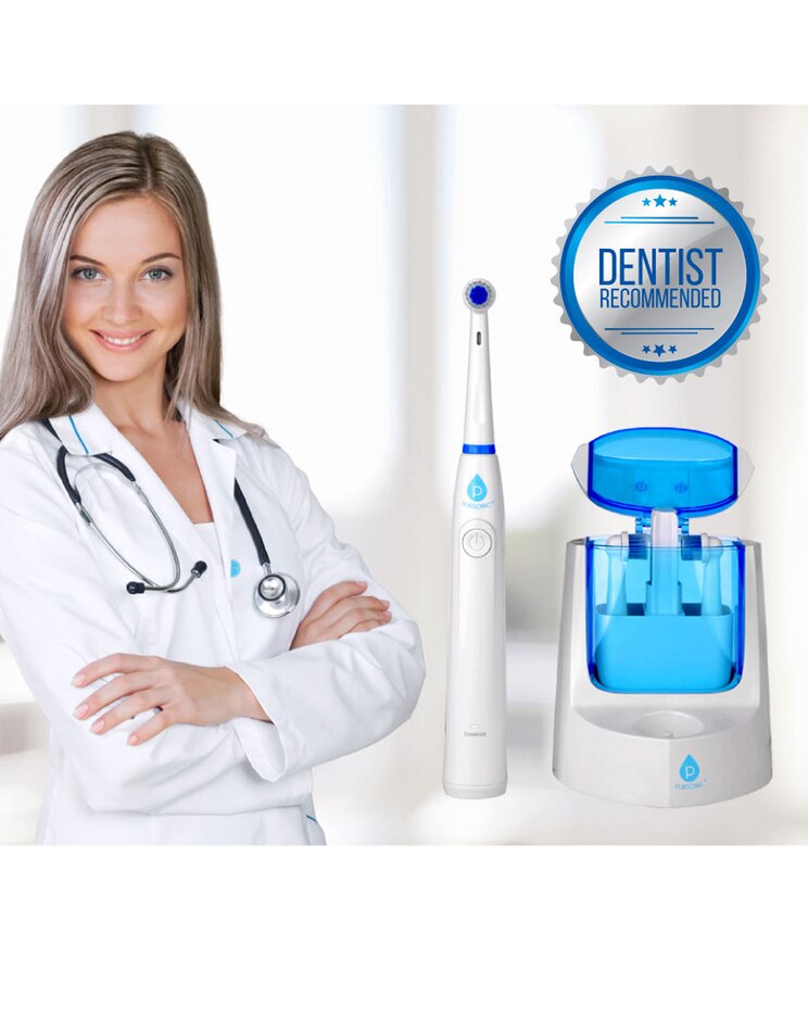 Rotary Rechargeable Toothbrush w/ UV sanitizer + 12 Brush Heads Included image number 5