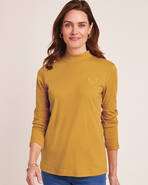 Essential Knit Long Sleeve Mock Top