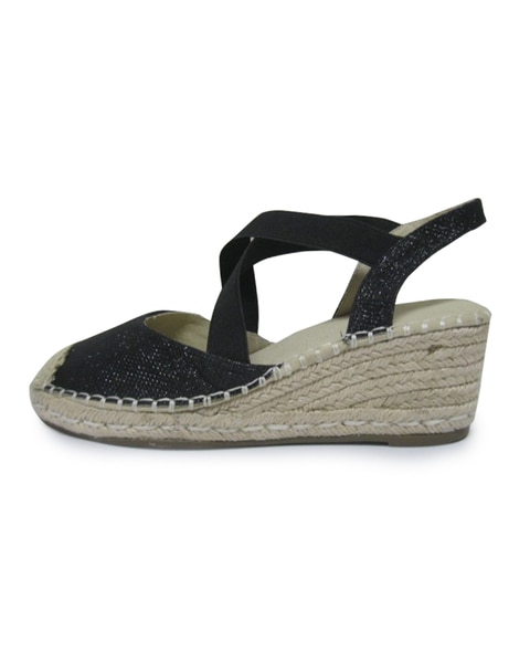 Double Elastic Instep With Sling On Jute Wedge By Classique