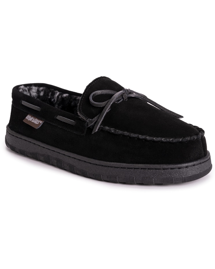 Muk Luks Paul Printed Berber Suede Moccasin Slipper image number 1