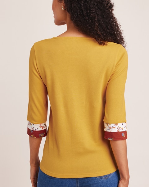 Sleeve Detail Waffle Top