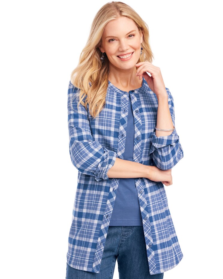 Super-Soft Plaid Flannel Tunic image number 1