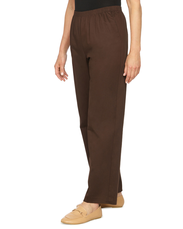 Alfred Dunner Classic Pull-On Twill Proportioned Straight Leg Pants image number 2