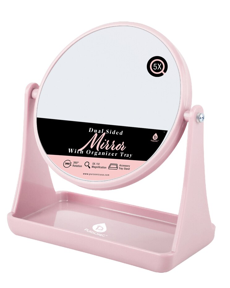 Dual Sided Vanity Mirror w/ Accessory Tray-5X magnification image number 1