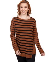 Ruby Rd® Striped Fold Over Sweater thumbnail number 1