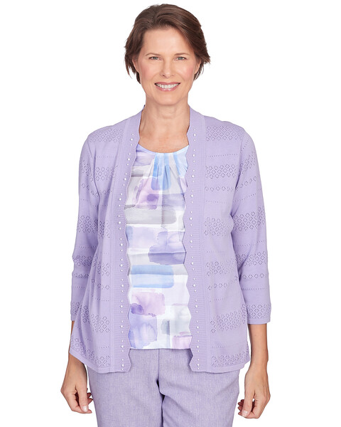 Alfred Dunner® Isn't It Romantic Watercolor Inner Two In One Sweater