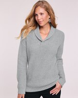 Shaker Shawl Collar Sweater thumbnail number 2