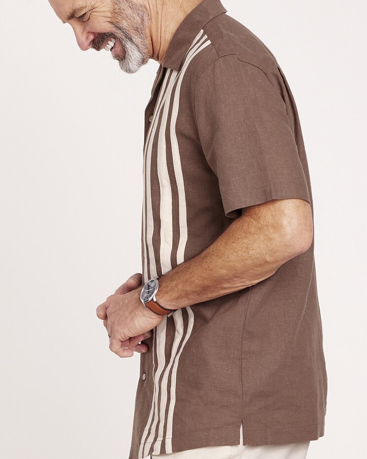 John Blair® Linen Blend Colorblock Shirt image number 2