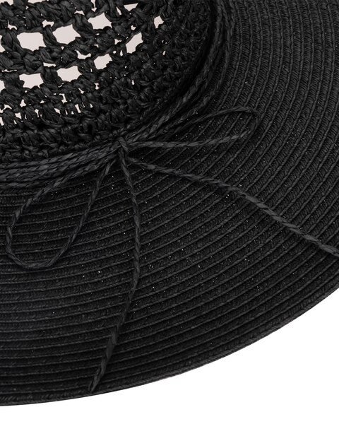 Paperbraid And Crochet Wide Brim Floppy Hat