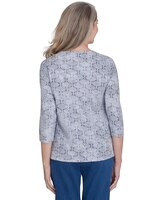 Alfred Dunner® Harvest Moon Textured Floral Embroidered Split Neck Top thumbnail number 3