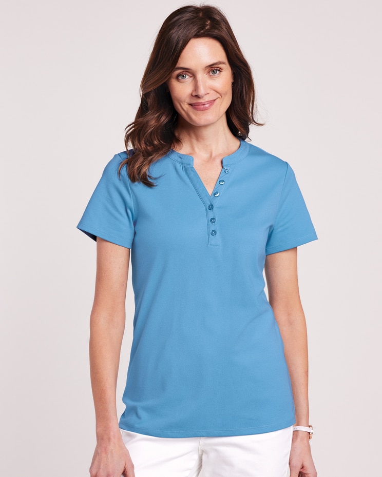 Essential Knit Short Sleeve Henley image number 1