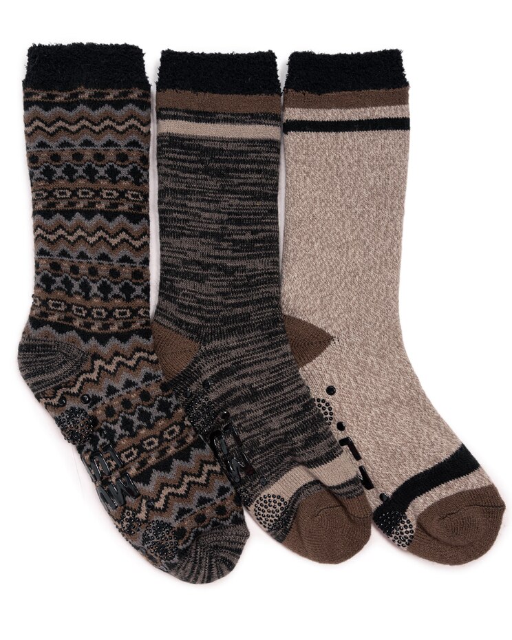 MUK LUKS® 3PK Fleece Layered Socks image number 1