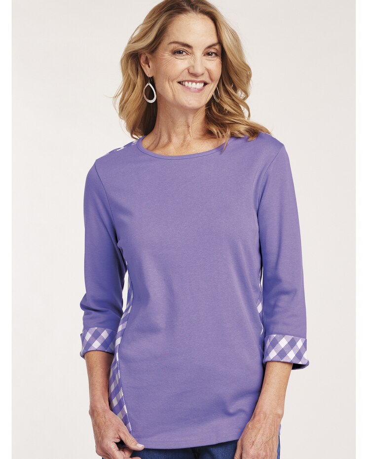 Gingham Trim Top image number 1