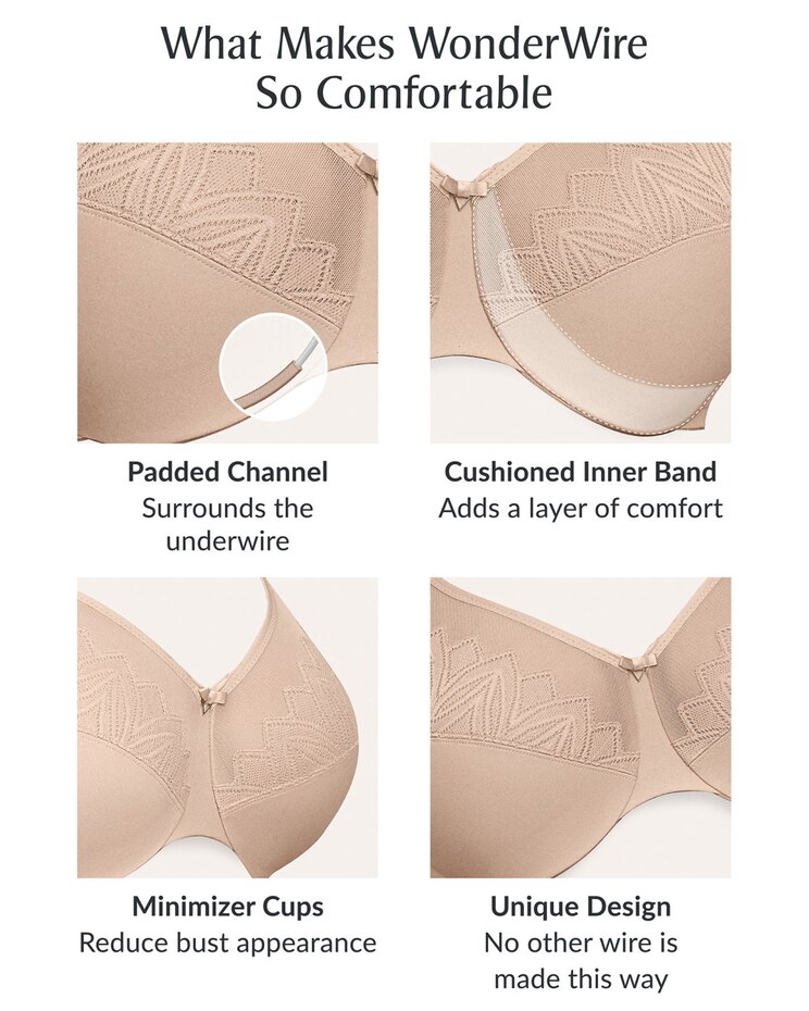 Glamorise Full Figure Plus Size WonderWire Minimizer Bra Underwire image number 4