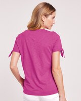 Slub Knit Tie Sleeve Top thumbnail number 4