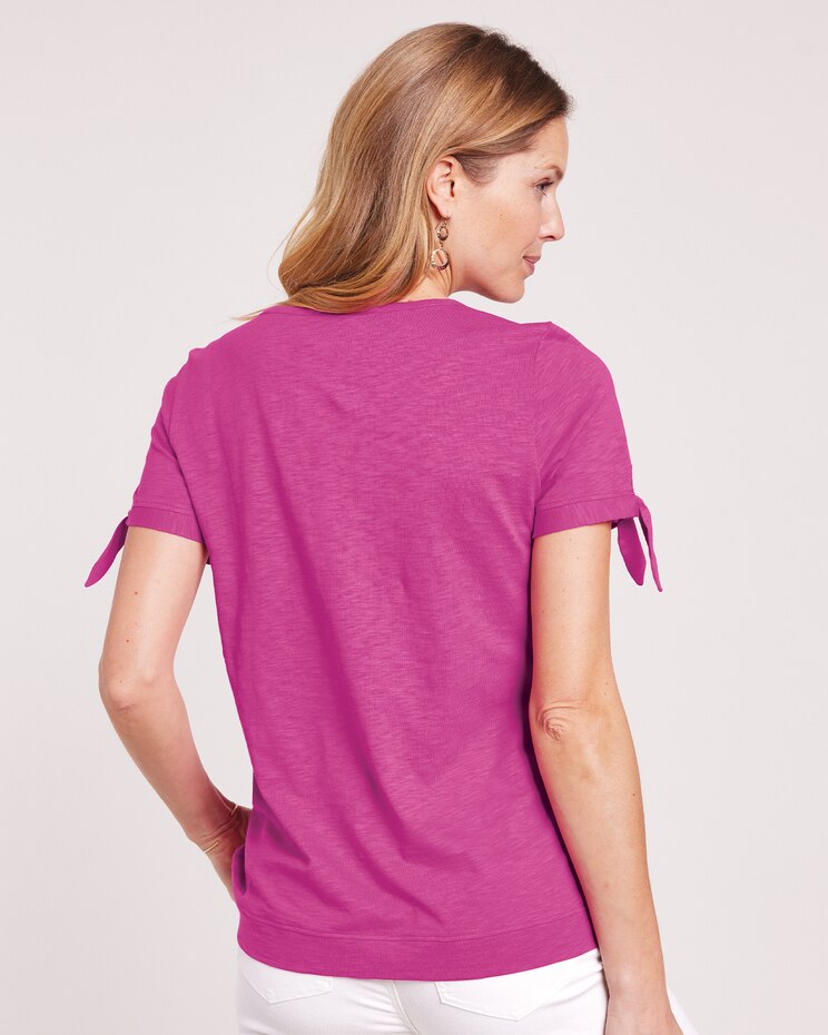 Slub Knit Tie Sleeve Top image number 4