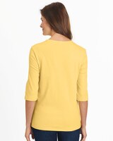 Essential Knit Elbow-Length Scalloped Top thumbnail number 2