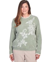 Alfred Dunner® St.Moritz Embroidered Chenille Crew Neck Sweatshirt thumbnail number 1